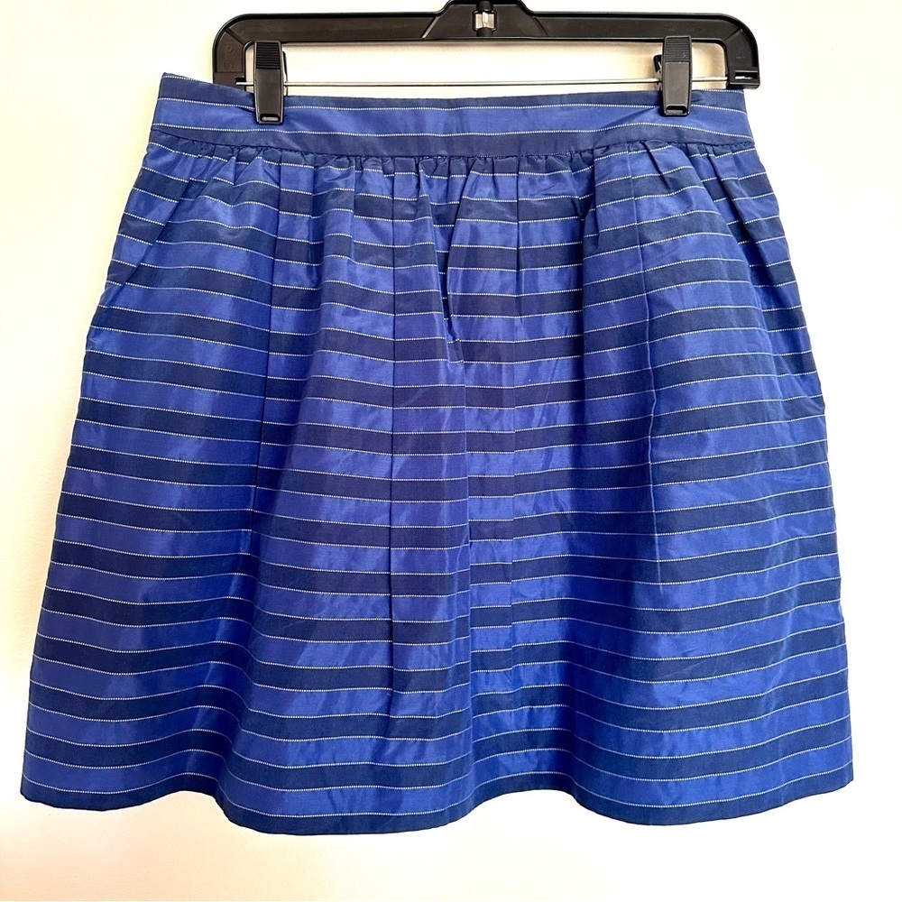 J. Crew Silk Cotton Blend Two Tone Blue Skirt Size 10 - Picture 4 of 7